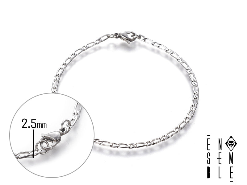 Bracciale Figaro Falir: Eleganza senza tempo - 2.5 mm