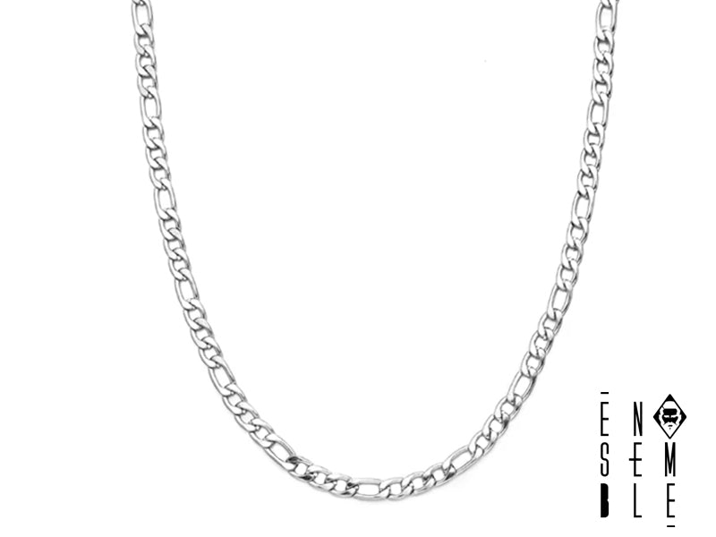 Men's Ensemble Figaro link necklace in 4 mm steel
