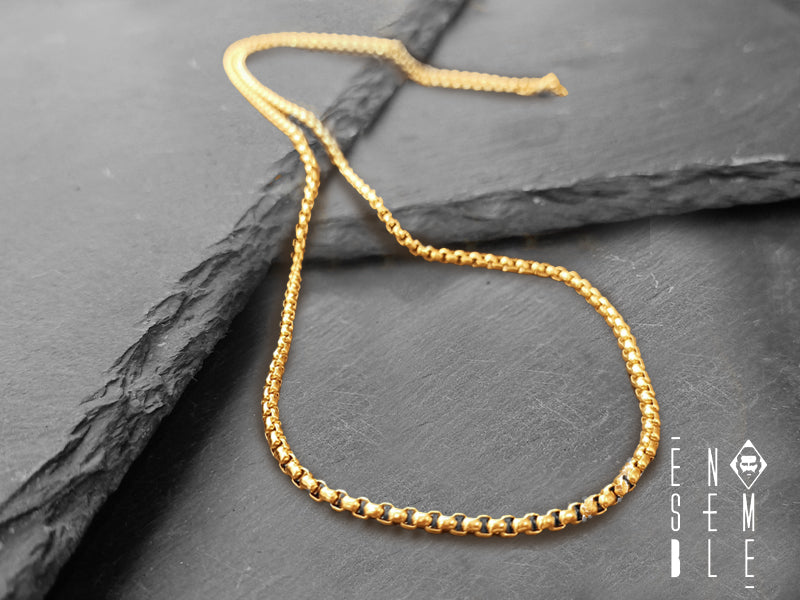 Collana uomo Ensemble maglia Box Chain dorata