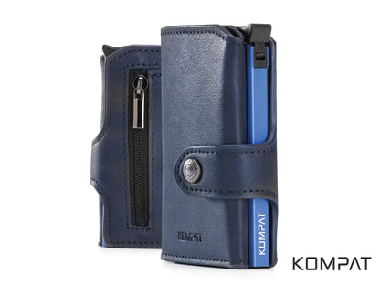 Portafoglio Kompat X CLIP anti RFID Blu Jazz con porta monete