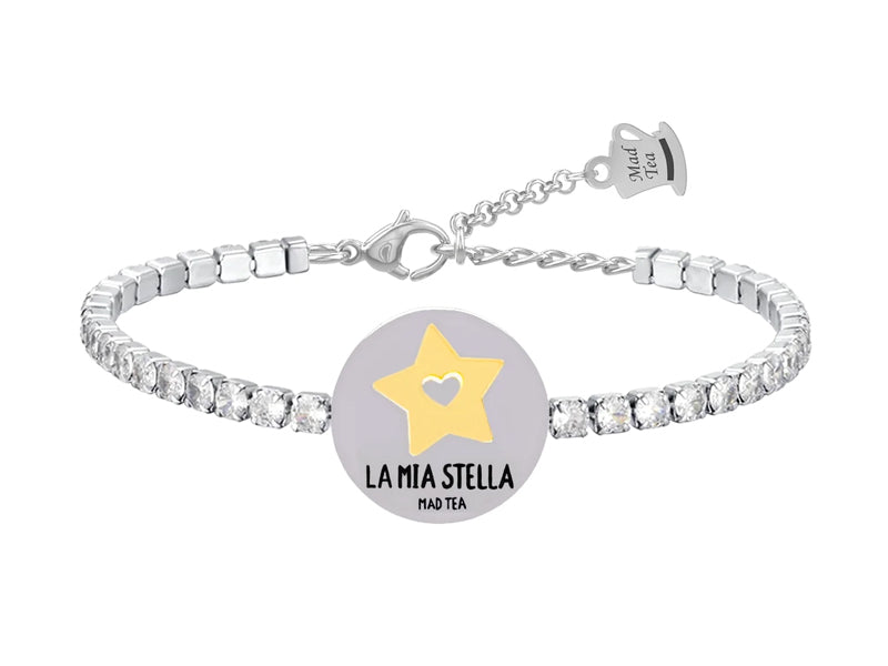 Bracciale con piccola stella dorata simbolo di protezione e fortuna.