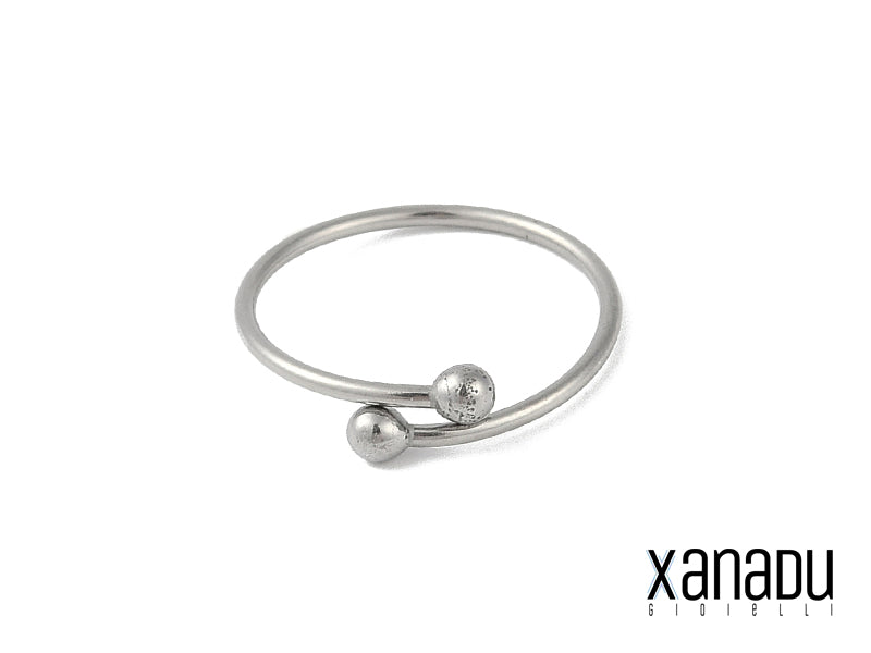 Anello donna modello piercing in acciaio