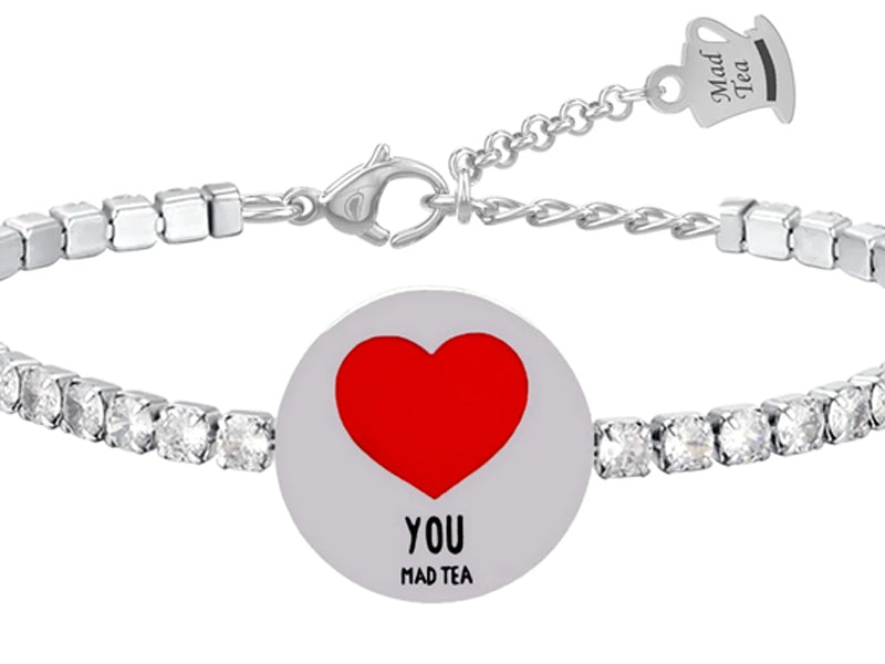 Bracciale tennis monetina cuore “You”