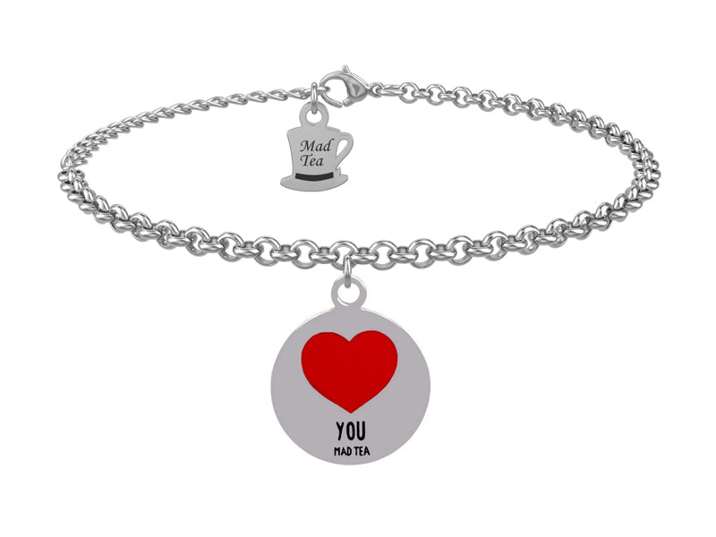 Bracciale con un piccolo cuore rosso simbolo di felicità e amore da dedicare a noi stessi e a chi ci vuole bene.