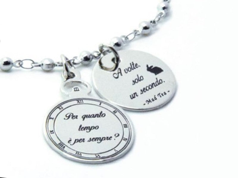 Bracciale "Per quanto tempo è per sempre" collezione Alice in Wonderland