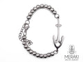 Bracciale Fishhawk con perline e ancora centrale in acciaio inossidabile