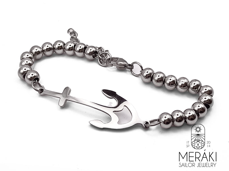 Stainless steel anchor Meraki bracelet