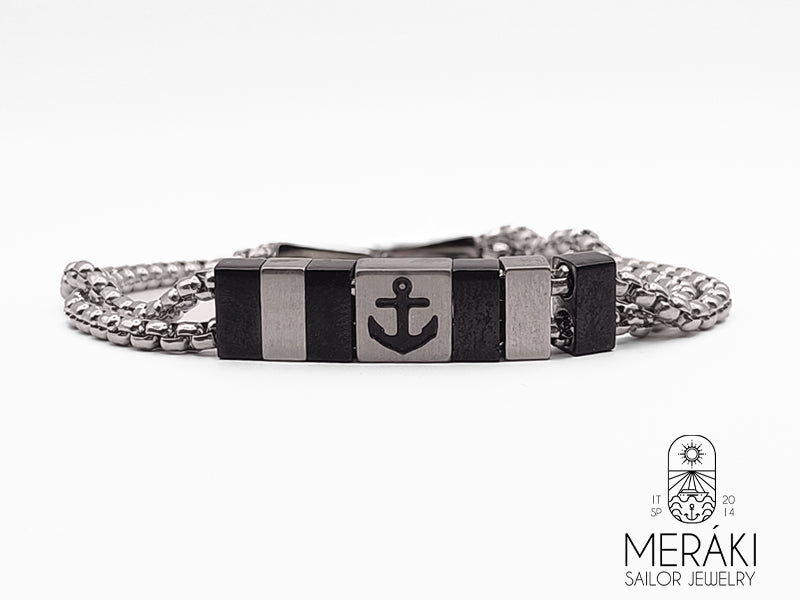 Il bracciale uomo ancora è realizzato in acciaio inossidabile 316L di alta qualità con un ciondolo a forma di ancora, che indica la capacità di superare qualsiasi ostacolo