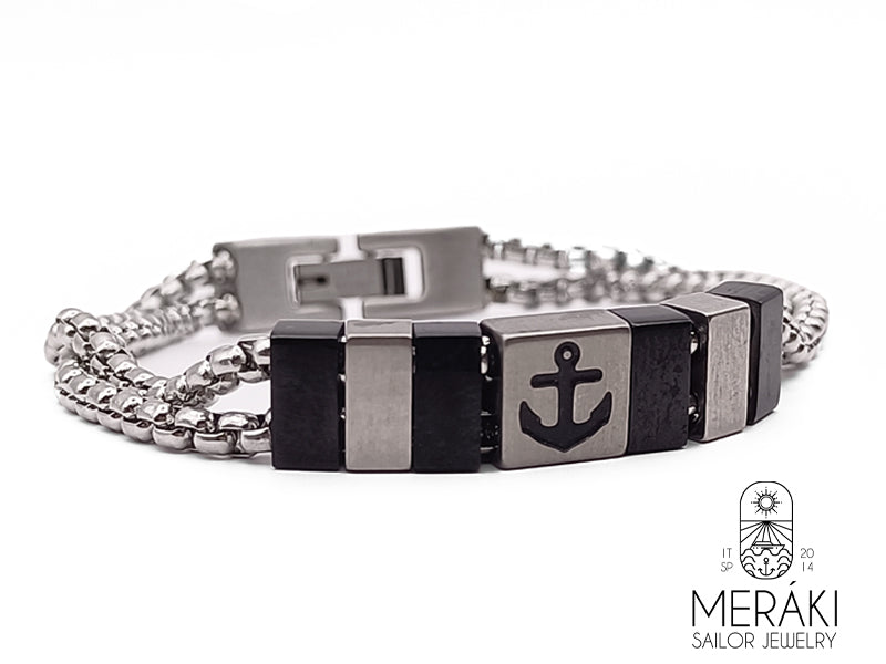 Bracciale Blackbear con ancora in acciaio