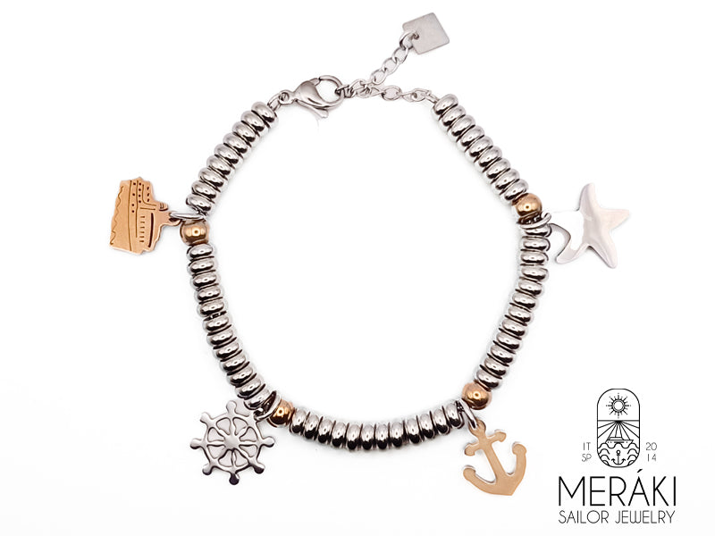 Bracciale cruise in acciaio bicolor Meraki collection