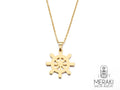 Collana Rudder Gold in acciaio con timone dorato