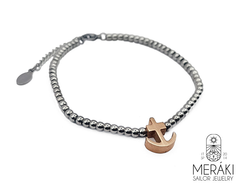 Bracciale Captain Kidd in acciaio con ancora