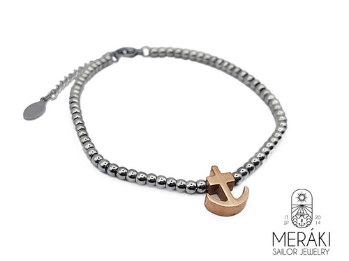 Bracciale Captain Kidd in acciaio con ancora