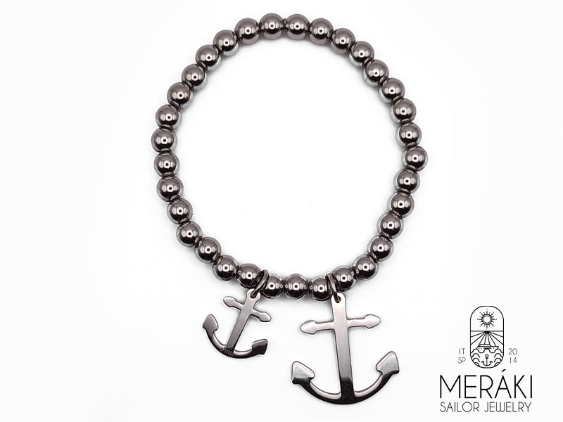 Bracciale elastico Davey in acciaio con ancore