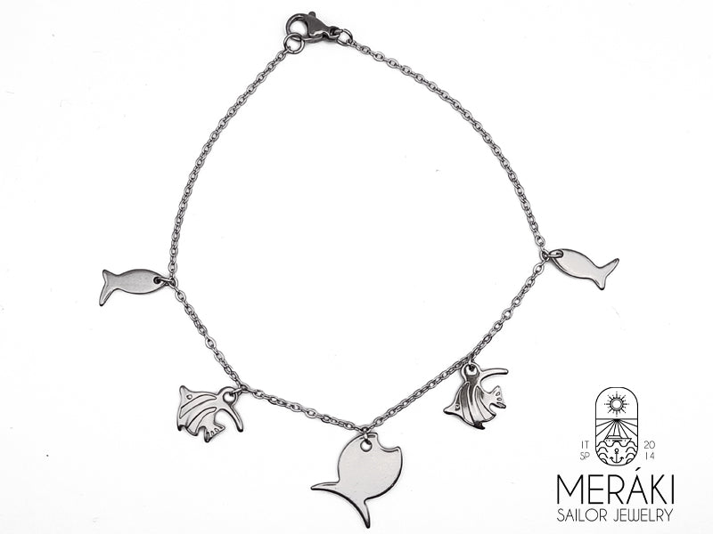 Bracciale Sealife con pesciolini in acciaio