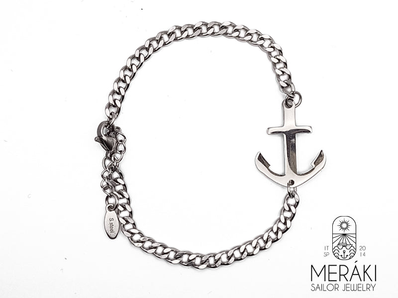 Bracciale Joshua in acciaio con ancora centrale