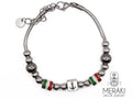 Stailnees steel snake bracelet with anchor and rudder