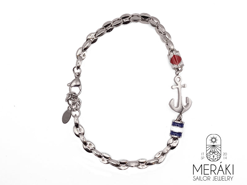Bracciale Anchor Karl ancora e bandiere nautiche 