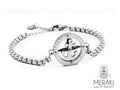 Bracciale Kai black & silver con rosa dei venti e ancora