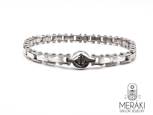 Bracciale Ceramic Anchor con ancora in acciaio