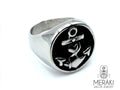 Anello Atabey in acciaio lucido con ancora a contrasto Meraki sailor jewelry by whynotshoplaspezia