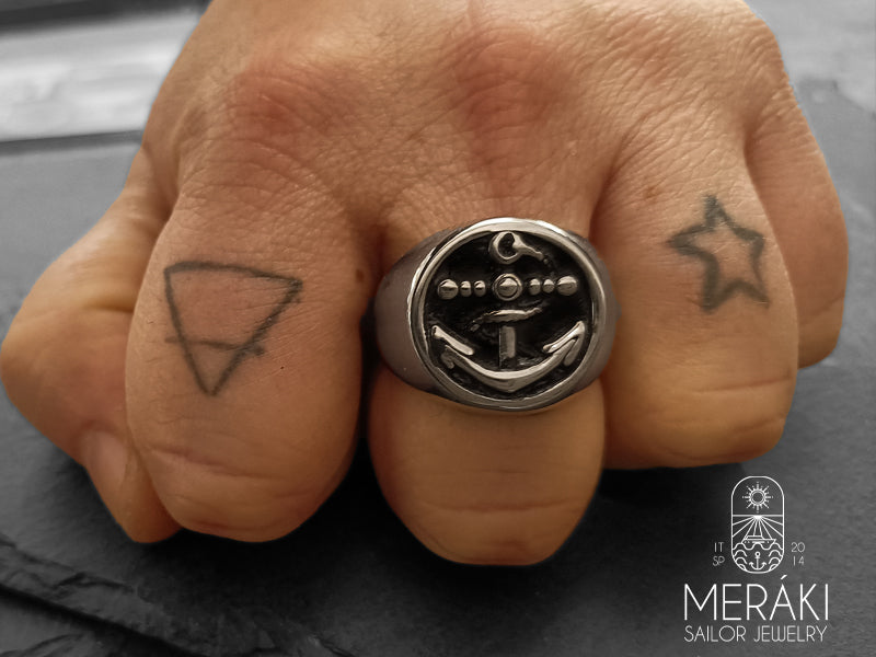 Meraki Sailor Jewelry stainless steel anchor ring
