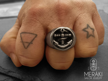 Meraki Sailor Jewelry stainless steel anchor ring