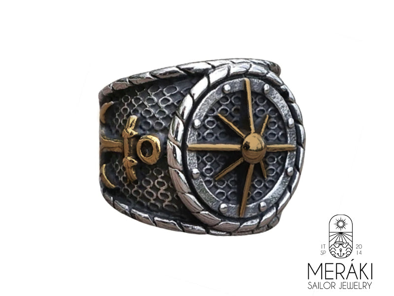 Anello Bahari in acciaio con ancora