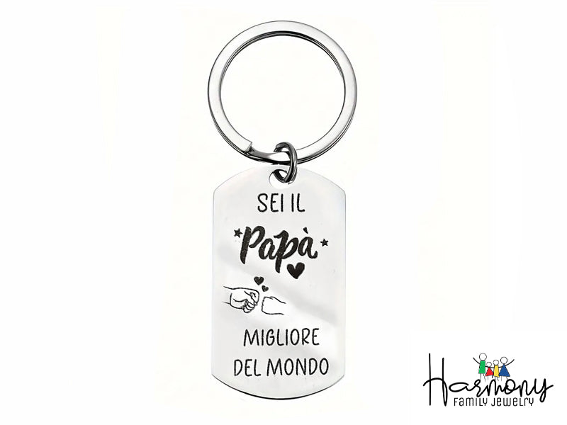 Portachiavi "Il Papà Migliore del Mondo" - Un regalo per un eroe