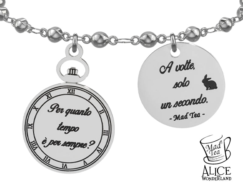 Bracciale "Per quanto tempo è per sempre" collezione Alice in Wonderland