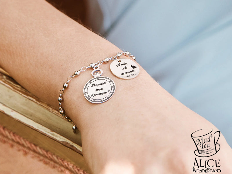 Bracciale Alice nel paese delle meraviglie in acciaio Mad Tea 