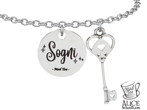 Bracciale Alice in Wonderland  “Chiave dei sogni” in acciaio