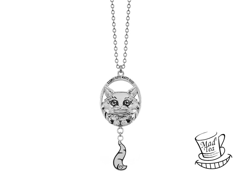 Collana Stregatto “Siamo tutti matti!” in acciaio