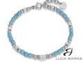 Bracciale Uomo in acciaio con pietre Turchesi