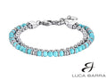 Bracciale Uomo con pietre turchesi ed elementi in acciaio