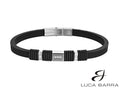 Bracciale uomo in silicone nero con elementi in acciaio