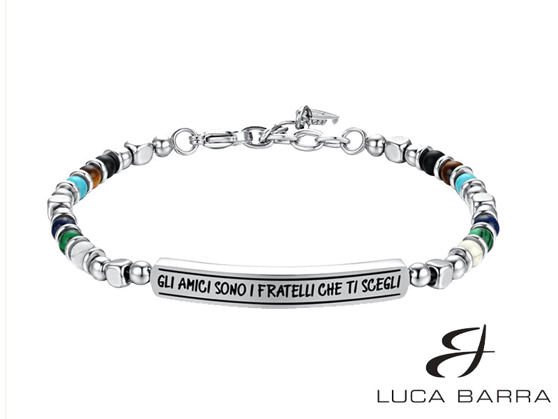 Bracciale Uomo in acciaio "Gli Amici Sono I Fratelli Che Ti Scegli"