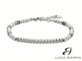 Bracciale uomo con piastra silver ed ematite grigia