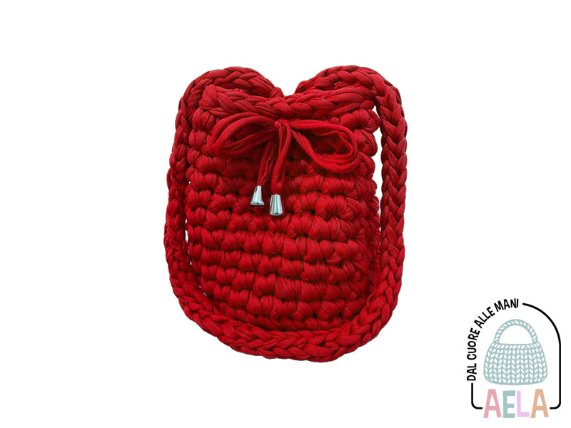 Borsa a secchiello AELA realizzata in lycra color Rosso