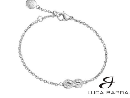 Bracciale donna in acciaio con infinito e cristalli bianchi