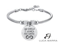 Bracciale Donna in acciaio con incisione "Una Sorella E' Un'Amica Per Sempre" ed elementi con cristalli bianchi
