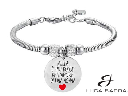 Bracciale Donna in acciaio "Nulla E' Più Dolce Dell'Amore Di Una Nonna"