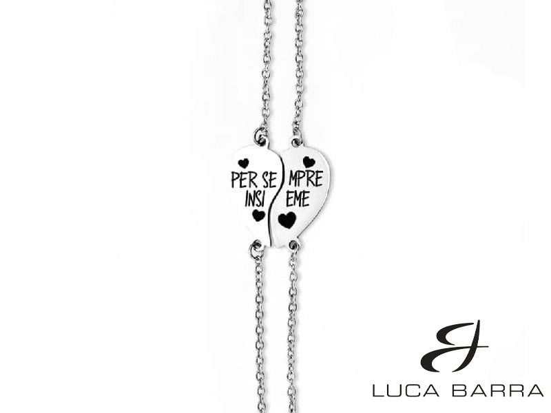 Couple bracelets in steel half heart Forever Together 