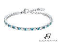 Bracciale tennis Donna in acciaio con cristalli azzurri e bianchi