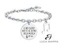 Bracciale da Donna in acciaio con incisione "Il mio cuore batte al ritmo di musica"&nbsp;