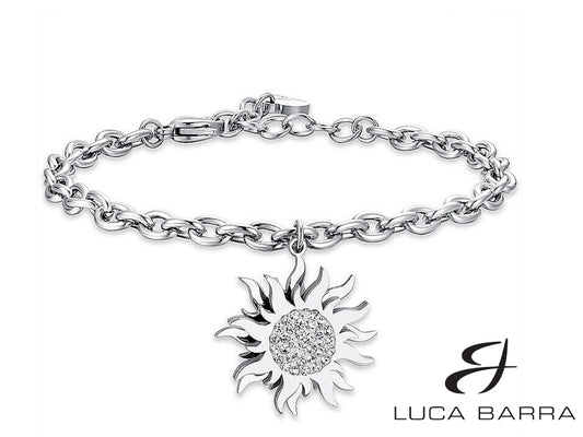 Bracciale Donna in acciaio con sole girevole con cristalli bianchi