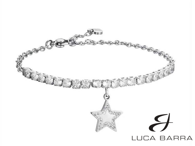 Bracciale tennis Donna in acciaio con stella e zirconi bianchi