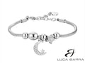 Bracciale Donna in acciaio con luna, stella e cristalli bianchi