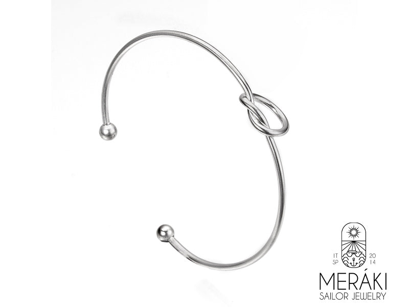 Bracciale bangle Knot in acciaio