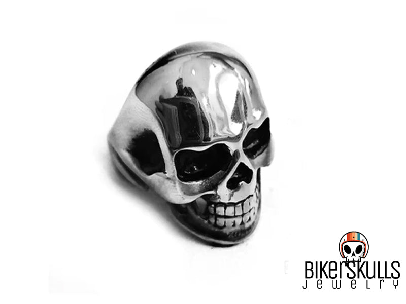 Anello Dorsey teschio in acciaio lucido
